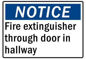 Fire hazard, fire extinguisher sign and label