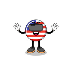 Illustration of malaysia flag with a vr headset