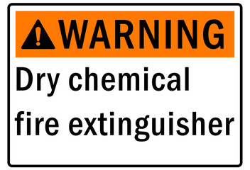 Fire hazard, fire extinguisher sign and label