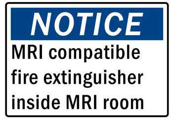 Fire hazard, fire extinguisher sign and label