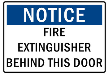 Fire hazard, Fire extinguisher sign and labels