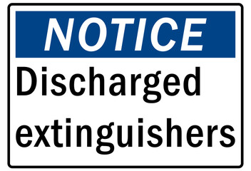 Fire hazard, Fire extinguisher sign and labels