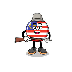 Fototapeta premium Cartoon Illustration of malaysia flag hunter