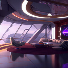 futuristic penthouse suite