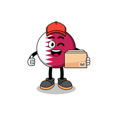 qatar flag mascot cartoon as an courier