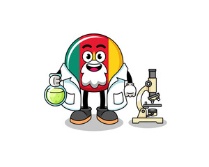 Mascot of cameroon flag as a scientist