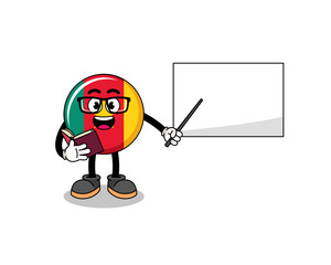 Fototapeta premium Mascot cartoon of cameroon flag teacher
