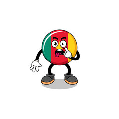 Naklejka premium Character Illustration of cameroon flag with tongue sticking out