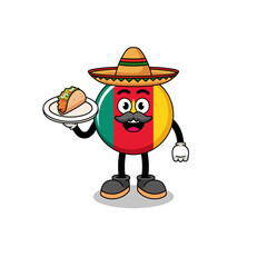 Character cartoon of cameroon flag as a mexican chef