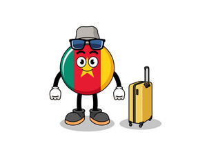 cameroon flag mascot doing vacation