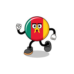 running cameroon flag mascot illustration