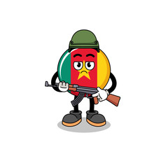 Cartoon of cameroon flag soldier