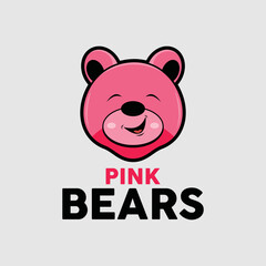 teddy bear icon pink bear illustration of a bear head bear cartoon bear
