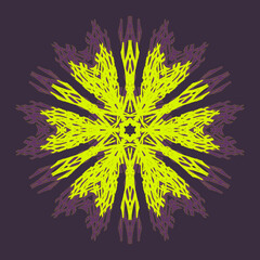 Vector  mandalas in mystifying neon scheme of laika dog trail imitating aurora polaris
as result of interaction of light quantums and oxygen atoms. Separate use. An example of color scheme.