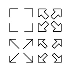 Fullscreen Icon vector for web and mobile app. Expand to full screen sign and symbol. Arrows symbol