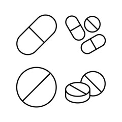 Pills icon vector for web and mobile app. capsule icon. Drug sign and symbol