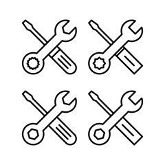 Repair tools icon vector for web and mobile app. tool sign and symbol. setting icon. Wrench and screwdriver. Service