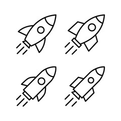 Rocket icon vector for web and mobile app. Startup sign and symbol. rocket launcher icon