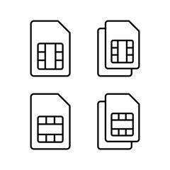 Sim card icon vector for web and mobile app. dual sim card sign and symbol