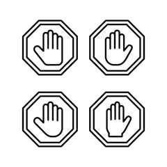 Stop icon vector for web and mobile app. stop road sign. hand stop sign and symbol. Do not enter stop red sign with hand