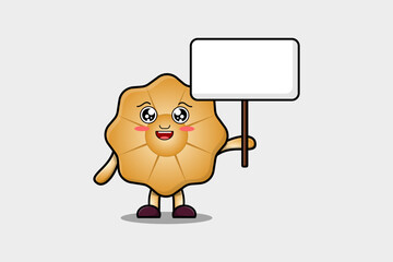 Cute cartoon Envelope character holding blank board in vector concept flat cartoon style illustration
