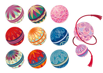 手毬_日本_和柄素材セット