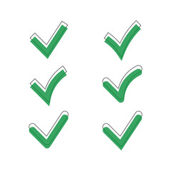 green ticks. Template design. Vector illustration. Stock image.