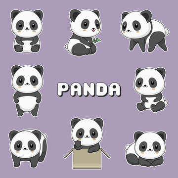 vector illustration cute panda for mascot or sticker © Pras