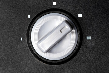 Rotary button for turning on and off the power of the consumed electricity, heat, lighting, volume.