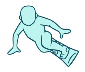 スノーボードをする人、トゥサイド、シルエット、色