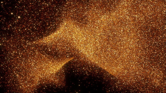 Ember gold particles. Computer generated 3d render
