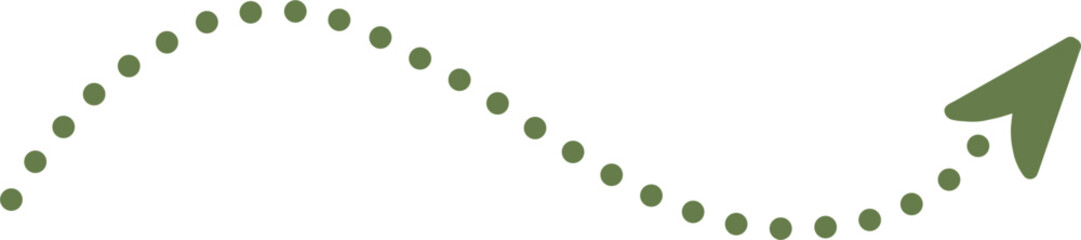 Hand drawn dashed arrows.  Dotted Hand Drawn Arrows