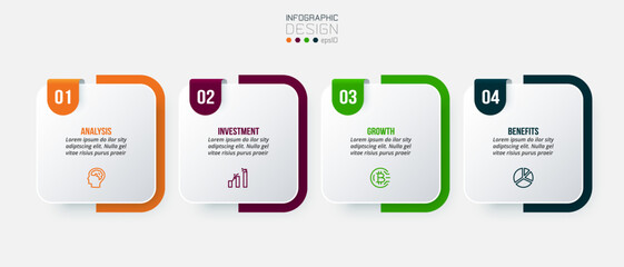 Infographic template business concept with step.