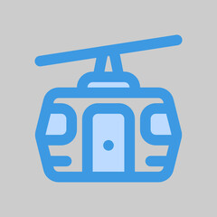 Cableway icon in blue style about travel, use for website mobile app presentation