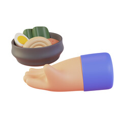 3d render japanese food ramen