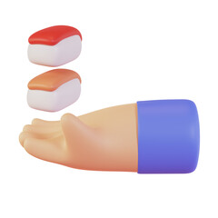 3d render japanese food sushi