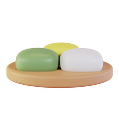 3d render japanese traditional food mochi