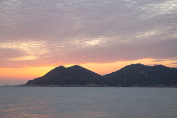 Beautiful sunset at Cheung Chau Island, Hong Kong