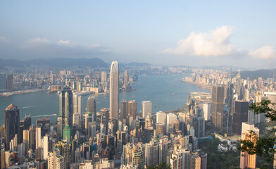 Fototapeta na wymiar Panoramic view of Victoria Harbour, Hong Kong