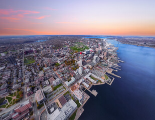 Halifax cityscape aerial, Nova Scotia, Canada