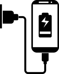 Charging phone icon in flat style isolated. Vector Symbol illustration on white background..eps