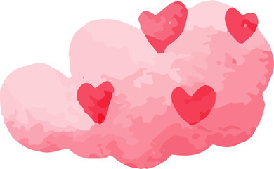 Watercolor cute Valentine's day elements