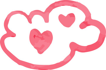 Watercolor cute Valentine's day elements