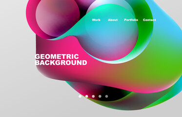 Abstract liquid background for your landing page design. Web page for website or mobile app wallpaper