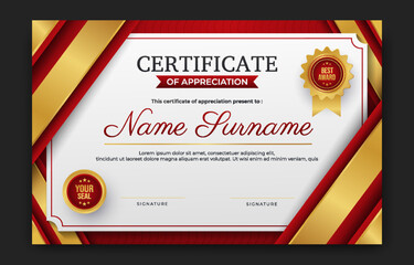 Certificate Professional Red Template