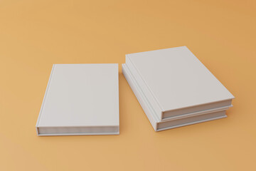 Hardcover blank book template with brown background for your design purposes