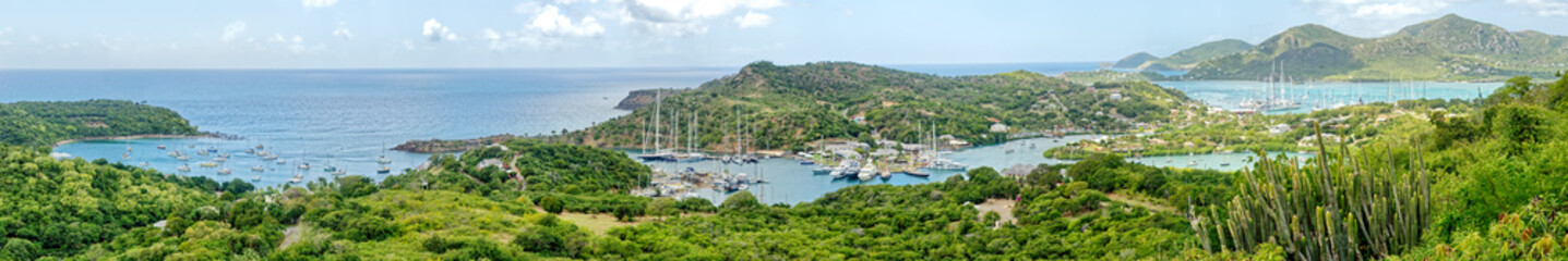 Fototapeta na wymiar Nelson's Dockyard National Park Panorama photo, UNESCO World Heritage Site, Antigua