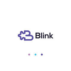Initial B star blink logo technology , business template