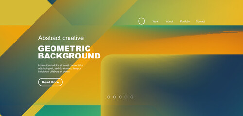 Abstract trendy geometric patterns poster with fluid color triangles and other geometric shapes. Vector illustration for wallpaper, banner, background, leaflet, catalog, cover, flyer