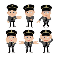 set of policeman characters in different poses